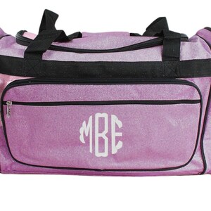 Pink Glitter Duffel Bag: Personalized Monogrammed Gift (23 Inches)