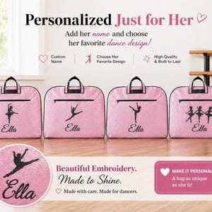 Personalized Dance Garment Bag, Glitter Dance Competition Bag, Custom Dance Costume Bag, Ballet Garment Bag, Recital Travel Bag image 3
