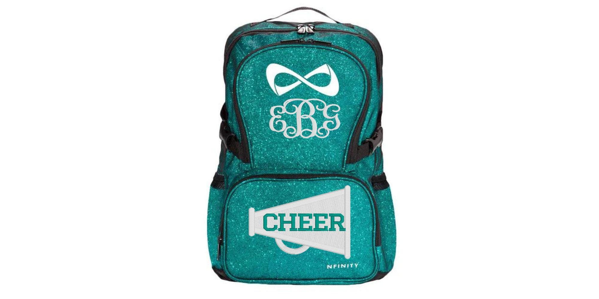 Sparkle Glitter Backpack Teal With Cheerleading Megaphone  display picture 2
