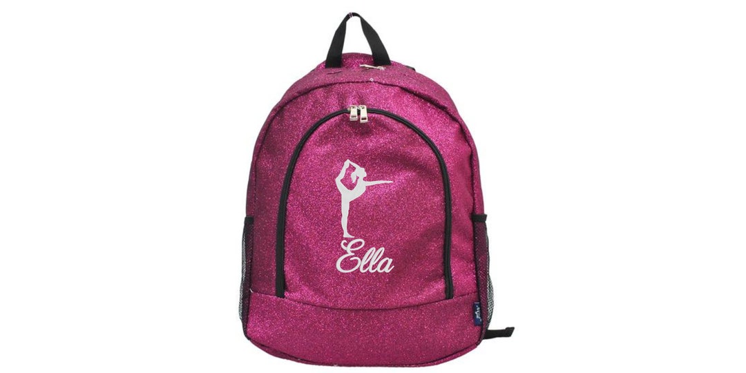 Pink Cheer Backpacks Hot Pink Medium Glitter Backpack, Cheer Pose