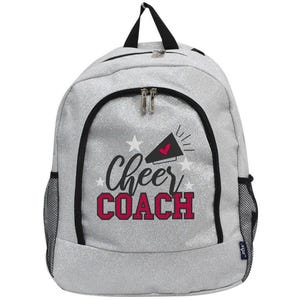Silver Glitter Backpack | Custom Cheer & Dance Gift | Girls School and Sports Bag