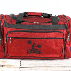 Personalized Glitter Duffel Bag: Embroidered Cheer & Dance Travel Bag