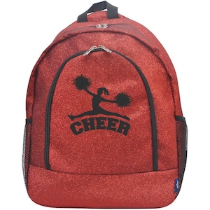 Large Red Glitter Backpack for Cheerleaders, Stylish and Durable Gear