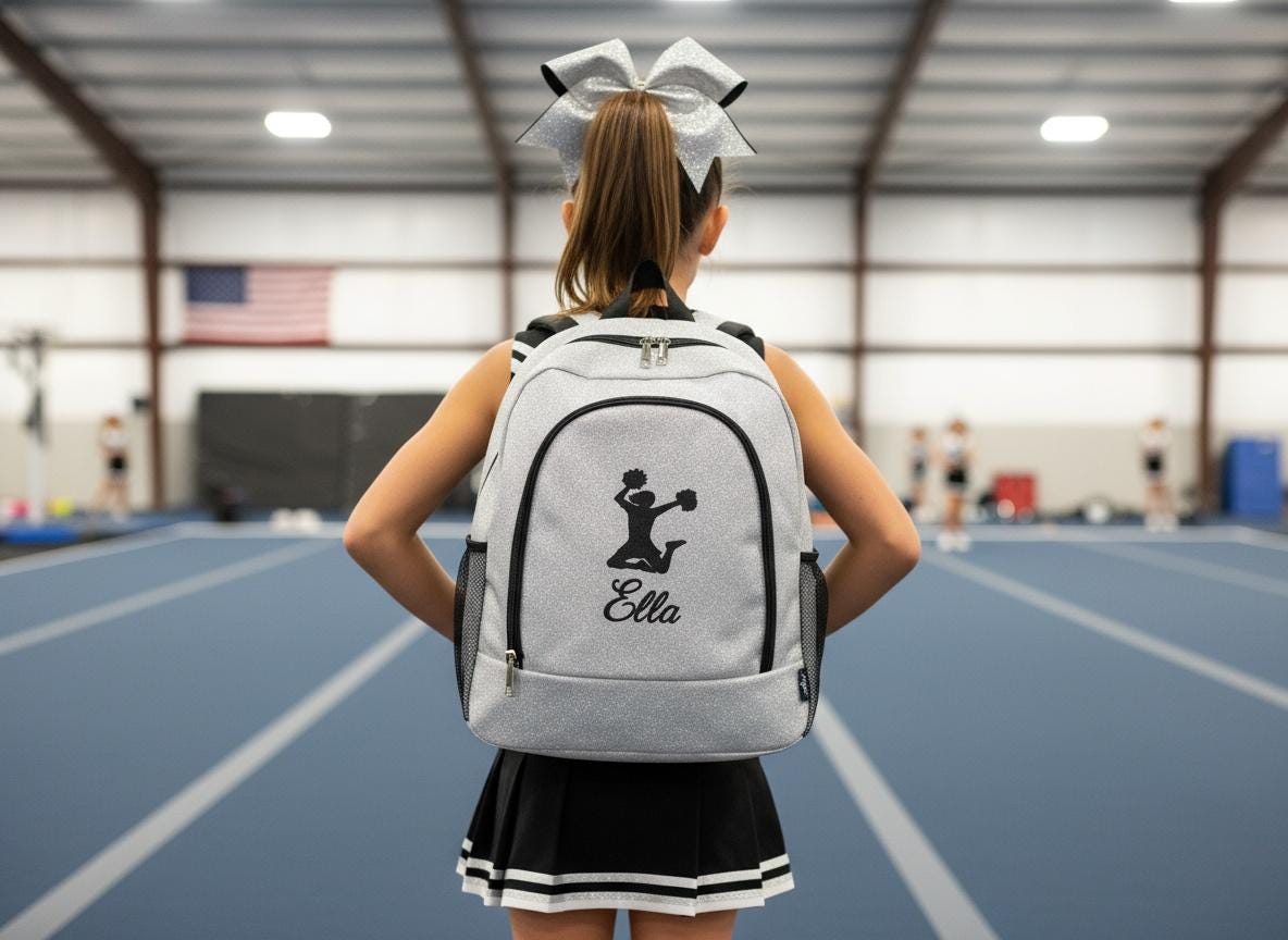 Silver cheerleading comp bag Wholesale Low-Cost Silver Glitter NGIL Canvas 23 main image 3