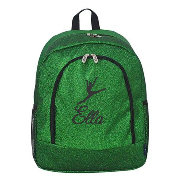 Green Glitter Large Backpack Dancer