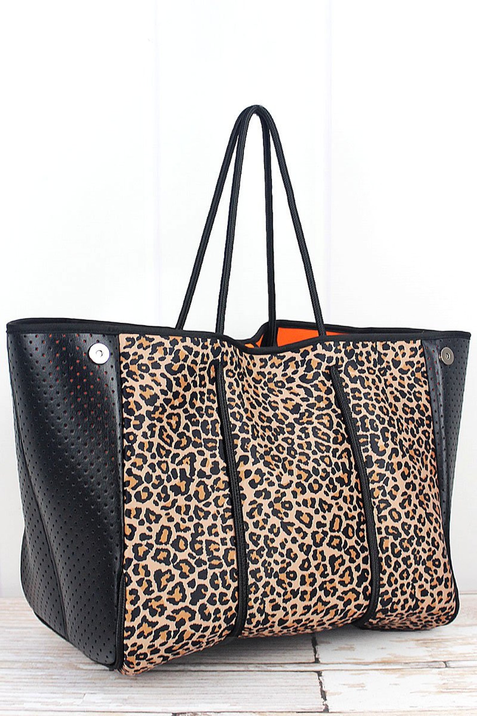 monogrammed leopard bag