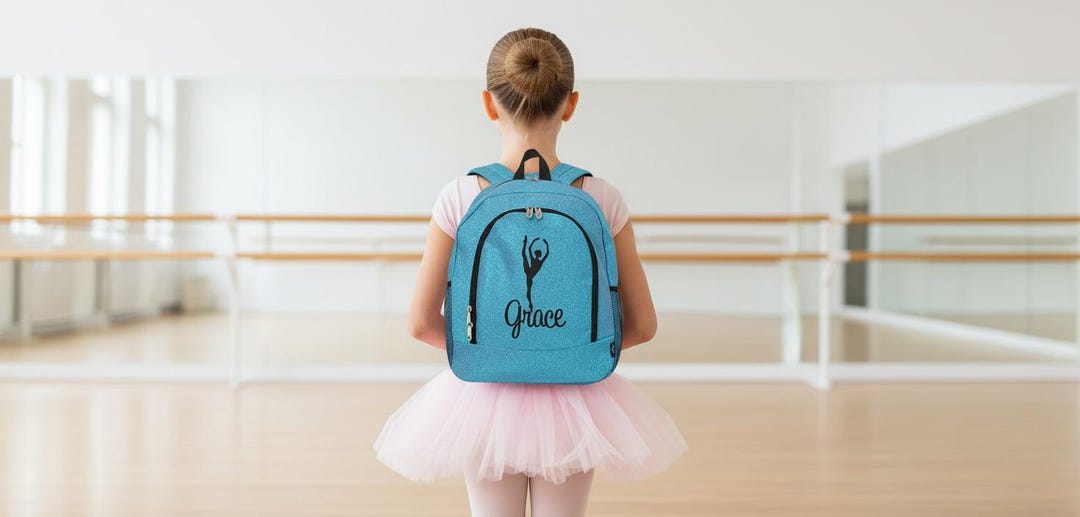 Girls Ballet Backpack Personalized With Name - Turquoise Teal Dance Bag ...