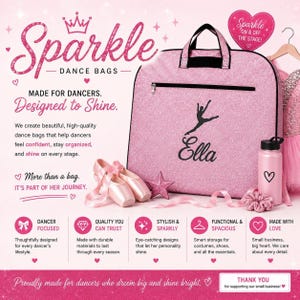 Personalized Dance Garment Bag, Glitter Dance Competition Bag, Custom Dance Costume Bag, Ballet Garment Bag, Recital Travel Bag image 8