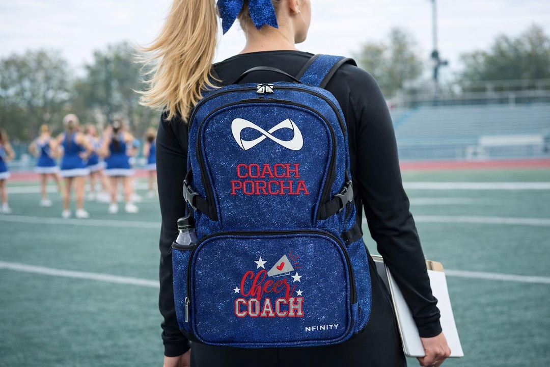cheer coach backpack Zaaprint Cheerleading Bags Laptop Bag for Cheerleaders Gift(Light Blue) Comfort You Can Count On Jiaoprinted Custom Blue Yellow Cheer