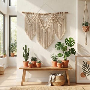 Large Macrame Wall Hanging: Handmade Cotton Statement Piece