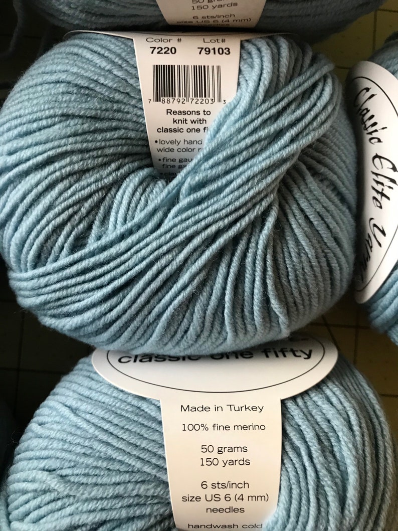 Classic Elite Yarns 100 Merino Wool Yarn light teal. Etsy