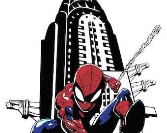 Spiderman Pop Art Print, Comic Book Theme