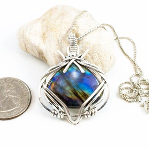 Bezel Wrapped Labradorite W/Multi Stones Necklace main image 0