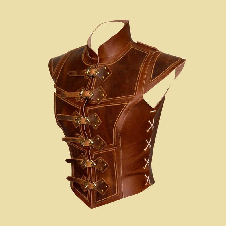 Reinforced Leather Jerkin deluxe for Women Leather Larp Etsy UK