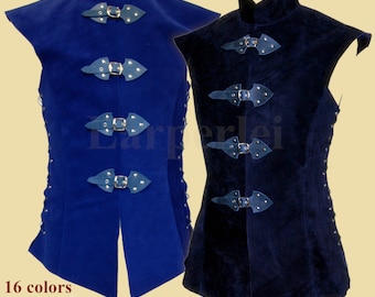 Long Leather Doublet for men