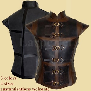 Reinforced leather Jerkin for men - Deluxe- Larp, Fantasy
