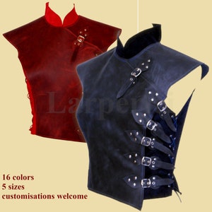 Asymetric soft leather armour in asian style for women