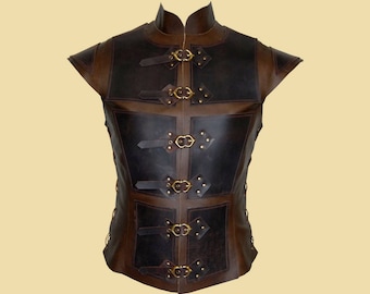 Reinforced leather Jerkin for men - Deluxe- Larp, Fantasy