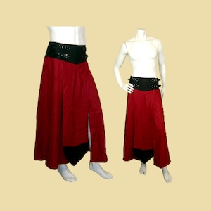 Men's Battle Skirt, Made of Linen and Oiled Leather Larp, Fantasy, LRP ...
