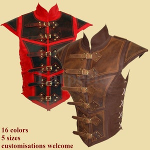 Verstärkter Lederjerkin für Damen;  Larp, Fantasy, Mittelalter