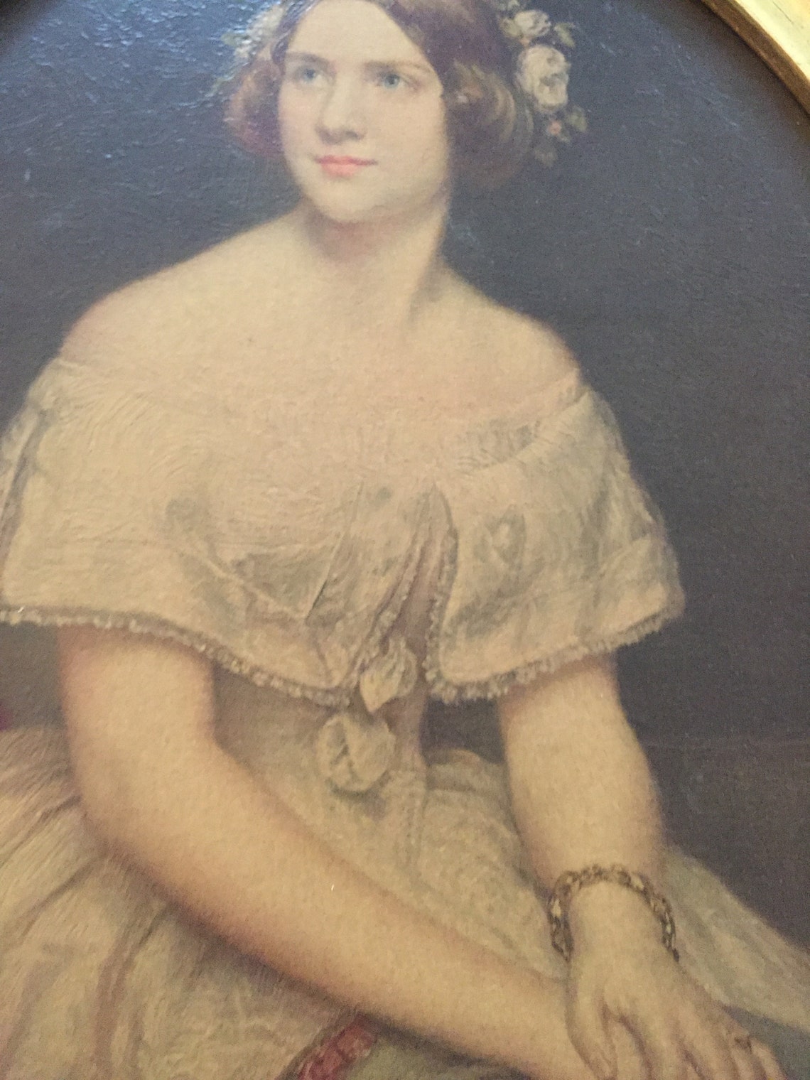 Vintage Reproduction Portrait of Jenny Lind By Genuine Oil Art Etsy