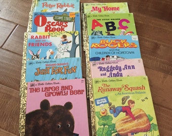 Set of Ten Vintage Little Golden Books
