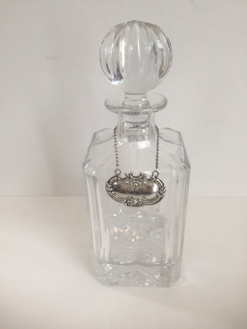 Vintage Sterling Decanter Label By Wallace GIN Etsy