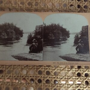Antique Stereo View Card The Jaws of the Wisconsin Dells