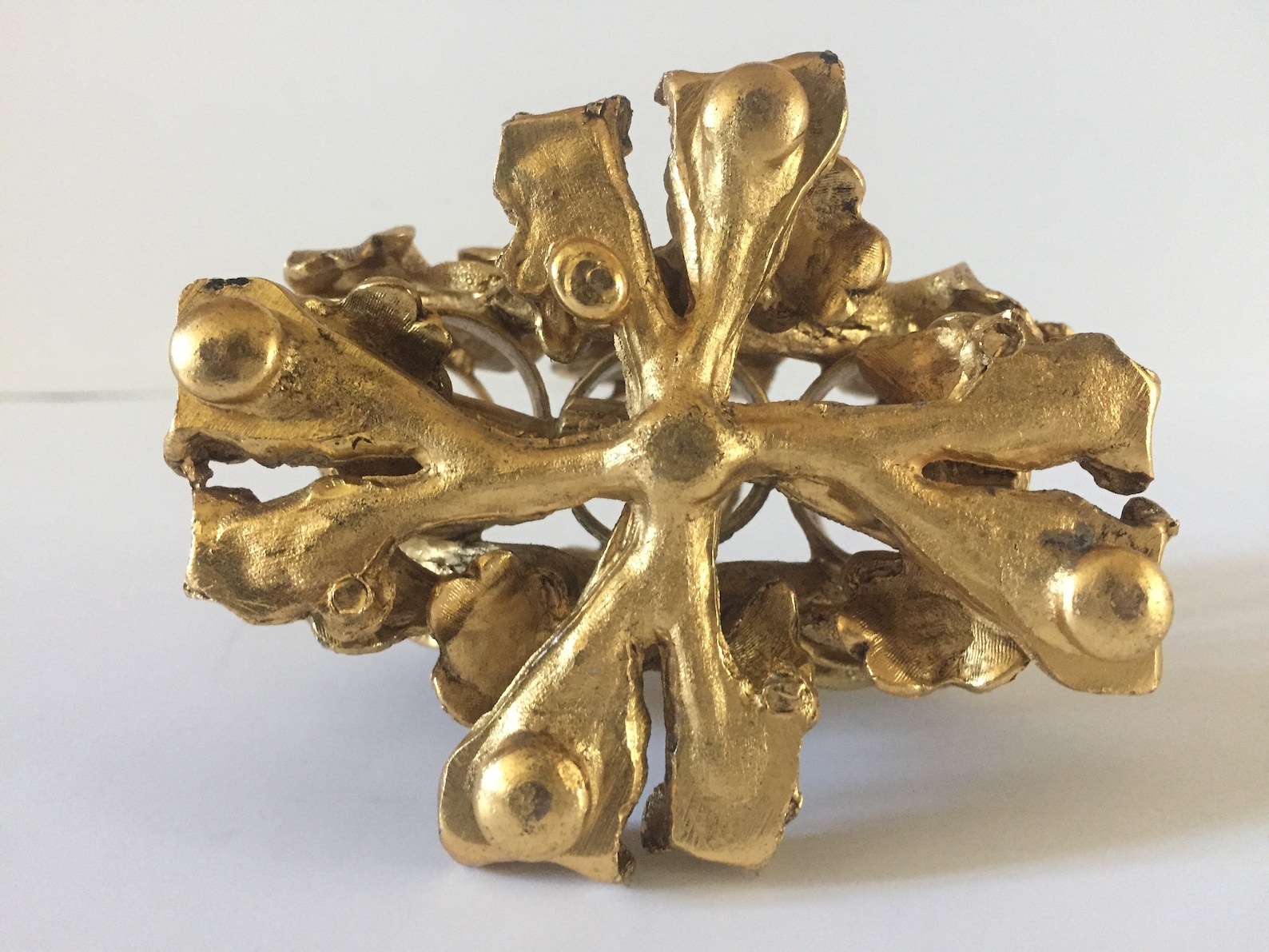 Stunning Vintage Metal Tiger Lily Gold Makeup Brush Holder Etsy