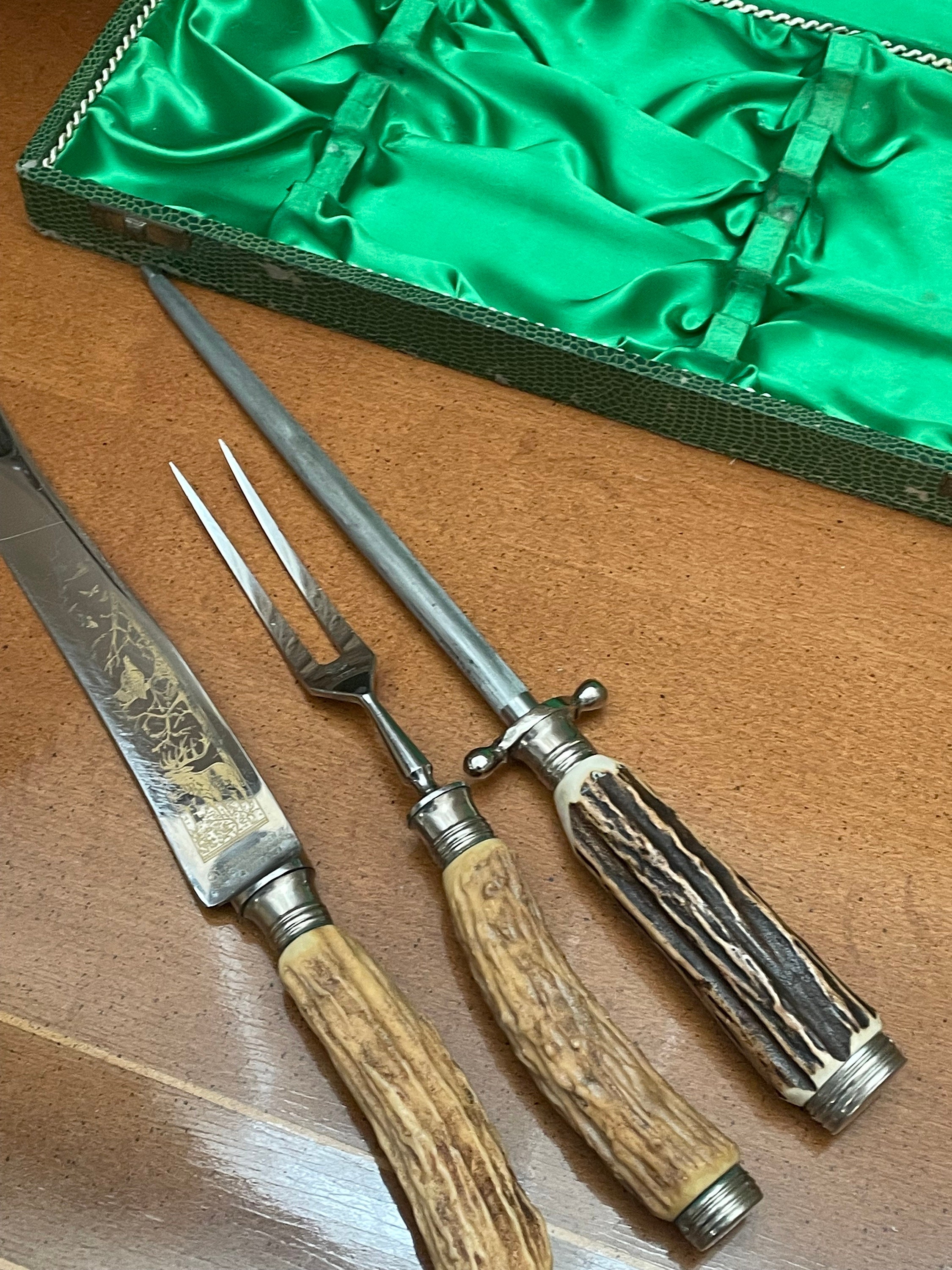 Vintage 1960's Othello Anton Winged Cutlery Boxed Set Antler