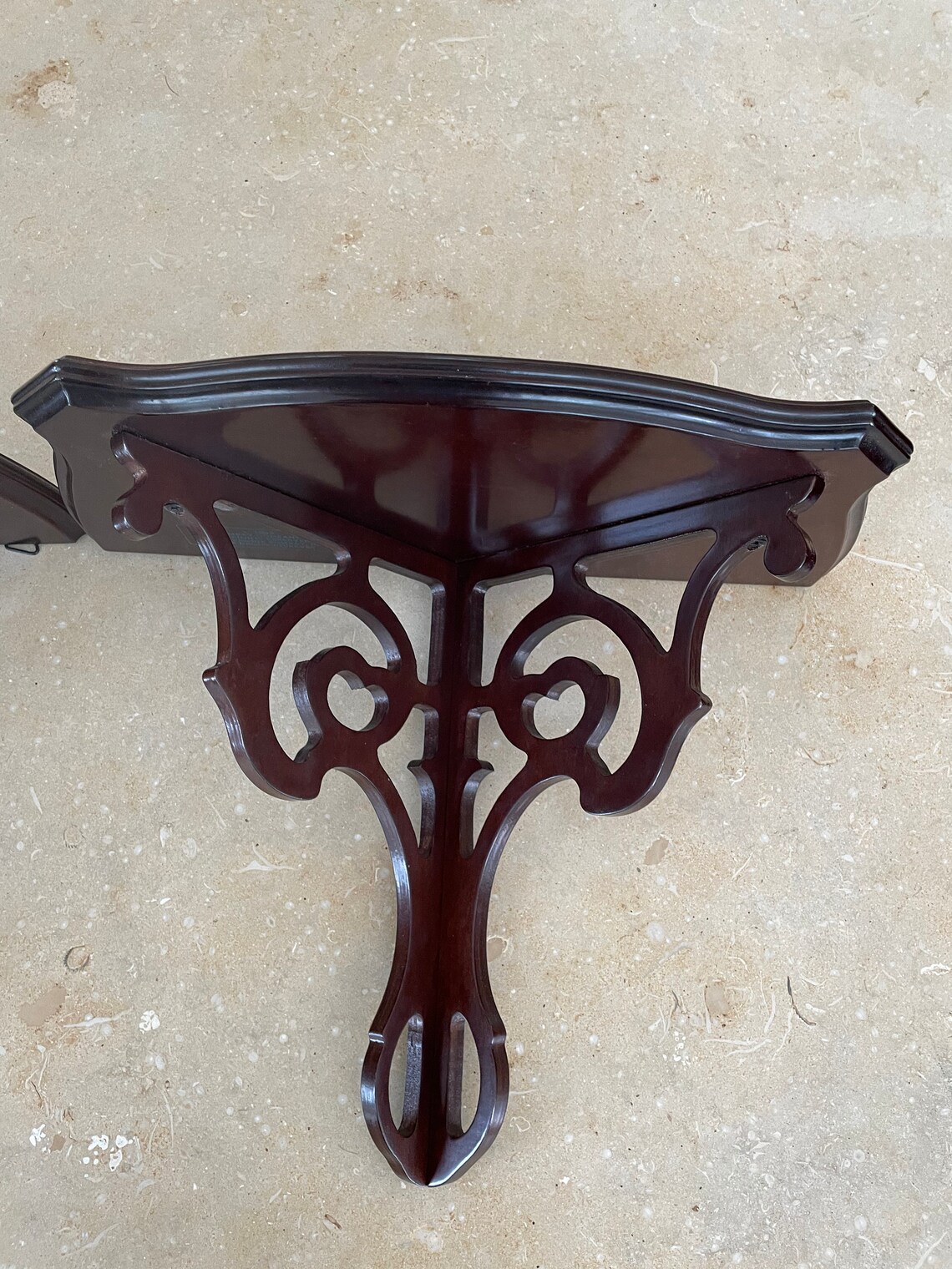 Vintage Bombay Company Mahogany Half Wall Shelves Etsy