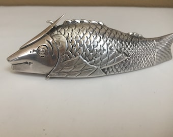 Antique Victorian Sterling Silver Articulated Fish Spice Box C.1880. - Etsy