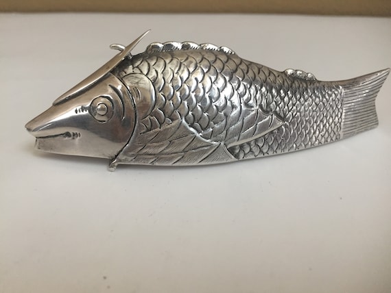 Antique 800 Silver Portuguese Fish Spice Box ***SALE*** - Etsy