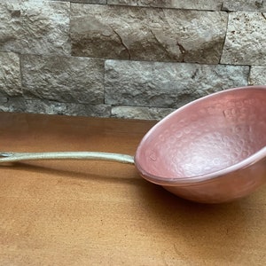 Vintage Hammered Copper Zabaglione With Cast Bronze Handle &quot;GIFT&quot;