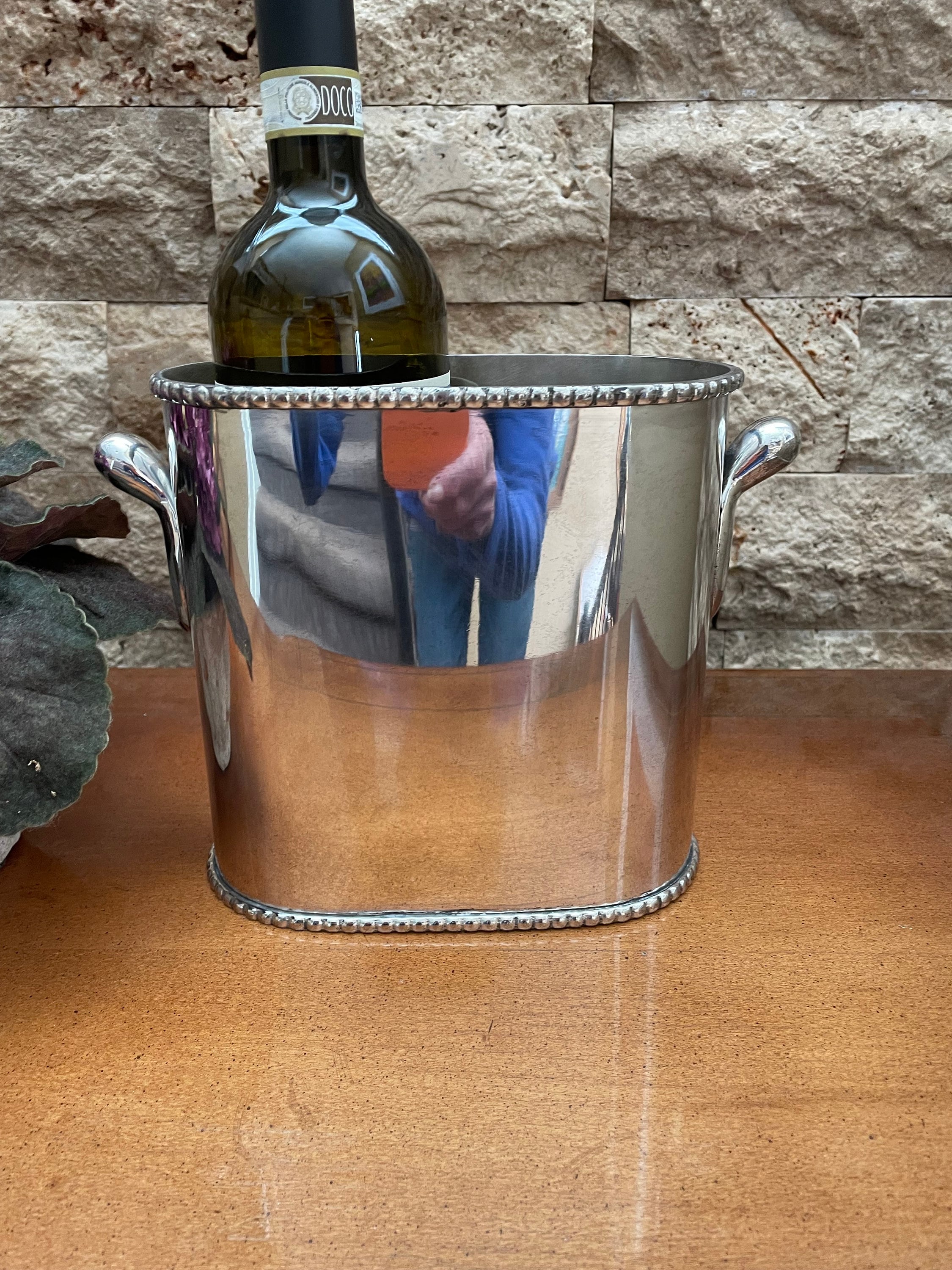 Vintage Silver Plate Pottery Barn Dual Wine Holder With Divider Etsy