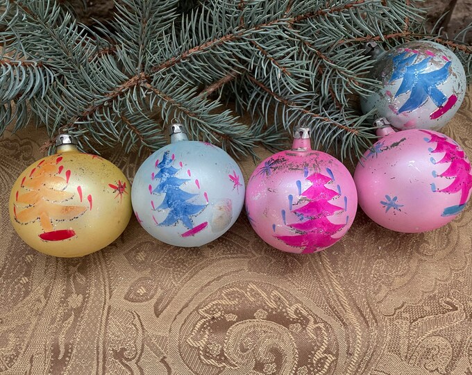 Fantasia Christmas Ornaments Vintage Polish Hand Painted Made in Poland
