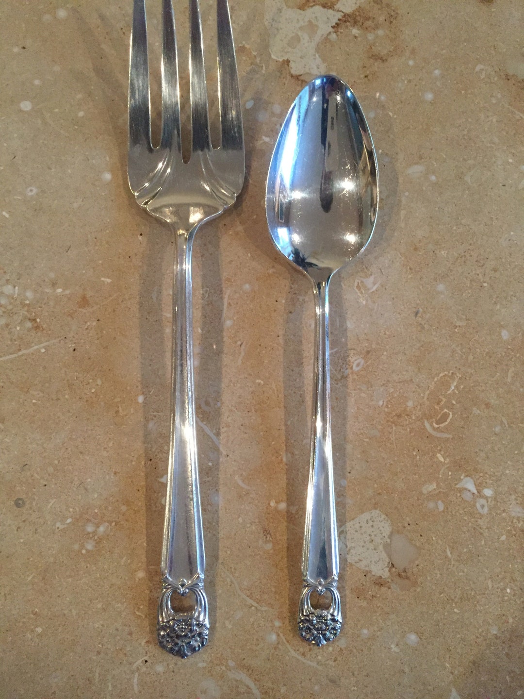 Eternally Yours Serving Fork and Serving Spoon Etsy Australia
