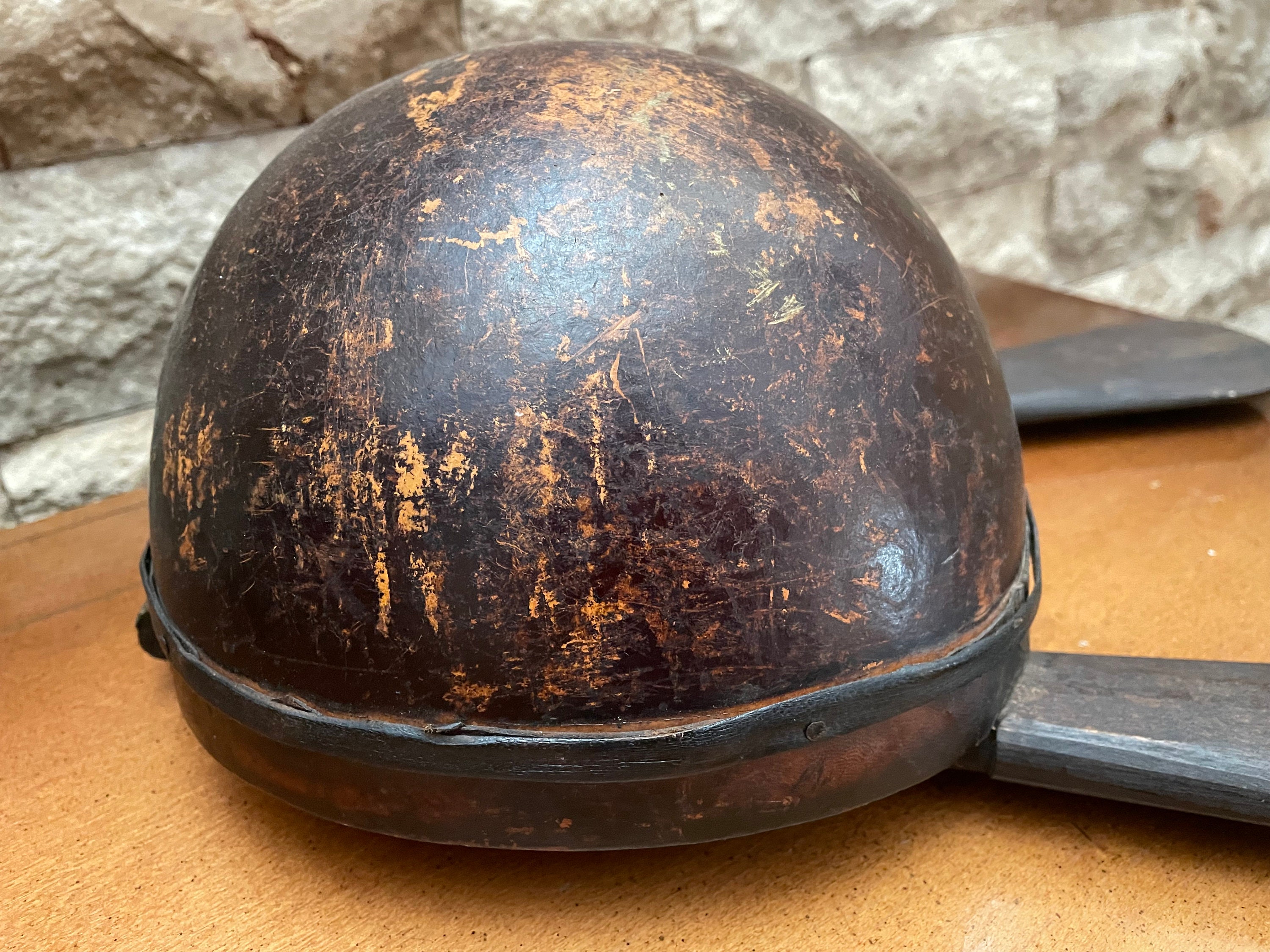 Wooden Shell Instrument Vintage Mali Wood/ Gourd Leather and Cowrie Shells Drum and Drum Stick ...