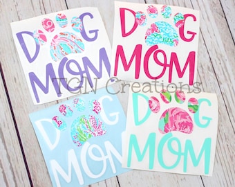 Dog Mom Decal, 3" Dog Decal, Lilly Print Dog Mom, Pet Paw Decal, Dog Paw Window Sticker, Dog Mom Window Sticker, Yeti Decal, Paw Print Decal