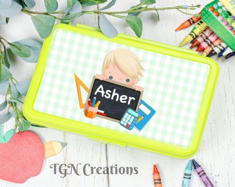 Personalized Back To School Pencil Box, Back to School Supplies,  Girl Monogram Pencil Box, Boy Personalized Pencil Box, BTS Pencil Boxes