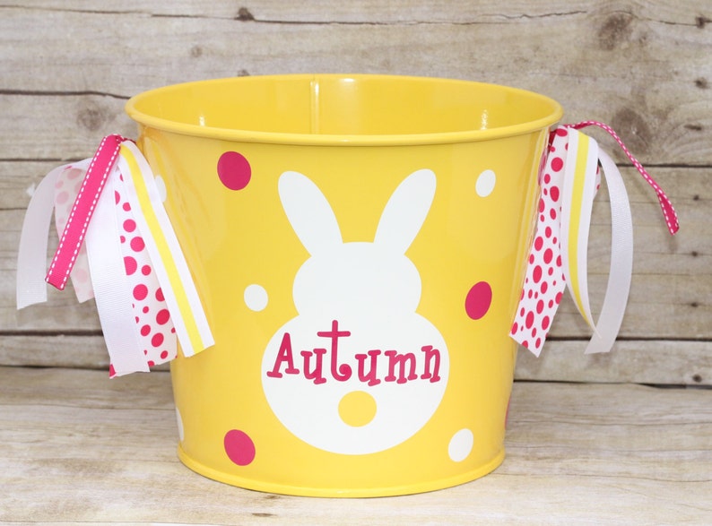 Metal Easter Basket Pail Personalized Easter Basket Etsy