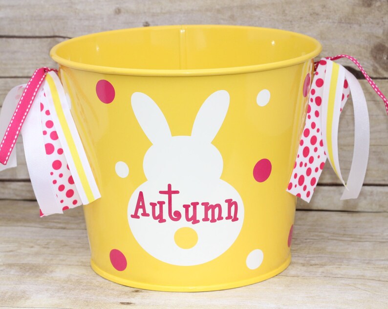 Metal Easter Basket Pail Personalized Easter Basket Etsy