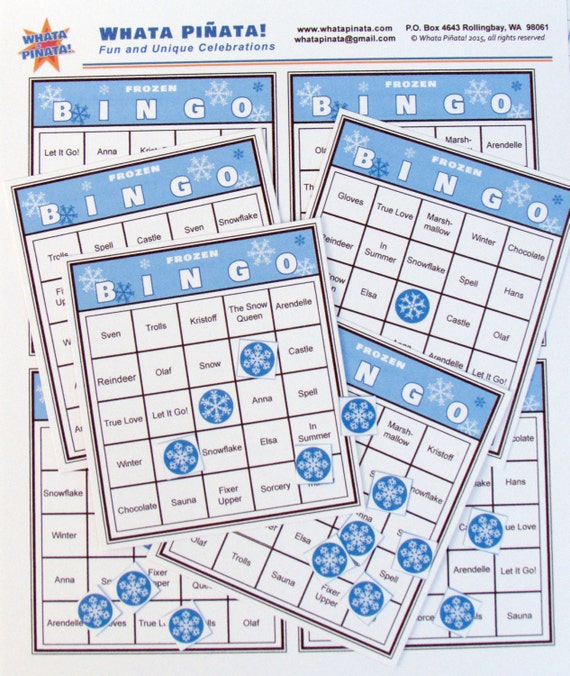 Frozen Snowflake Bingo Game and Markers Il_570xn