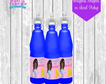 Mermaid Squeeze Juice , Printed and Shipped! Mermaid Squeeze Juice Labels! African American Mermaid Party!