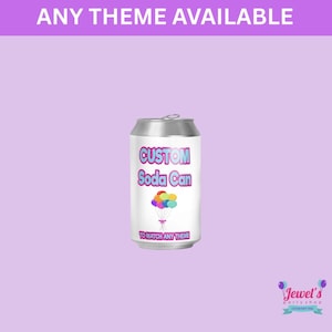 Can Soda Wrappers, Printed and Shipped! Custom Gift Can Soda Wrappers! Custom Soda Can Wrappers!