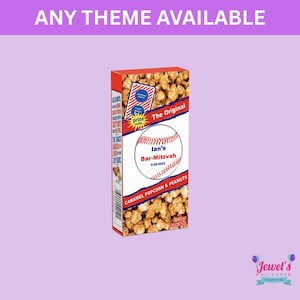 Custom Baseball Cracker Jack Box, Printed and Shipped! Custom Baseball Cracker Jack Box Wrappers! Custom Cracker Jack Box Favors!