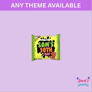 Custom Mini Sour candy bag, Printed and Shipped! Custom Mini Sour candy bag Labels! Event Favors!