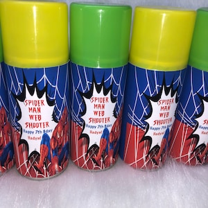 Spiderman Custom Silly String, Digital, Labels Shipped or Local Pickup! Custom Silly String Labels! Spiderman Party Favors!