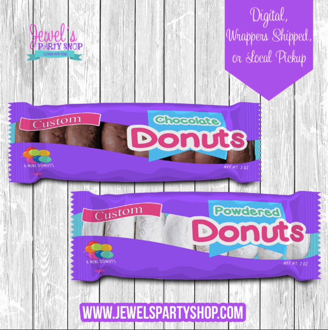 Mini donas personalizadas, impresas y enviadas Envoltorios de mini ...