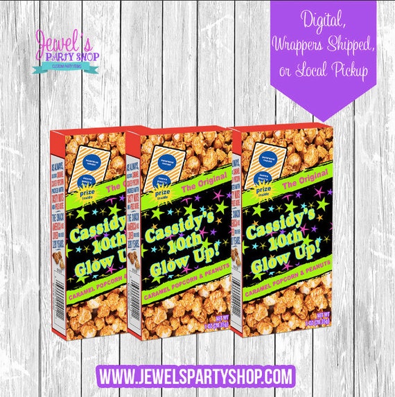 Custom Glow Cracker Jack Box, Printed and Shipped! Custom Glow Cracker